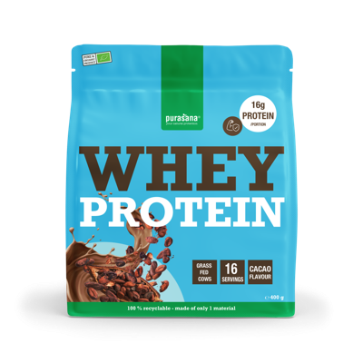 Purasana Whey proteine cacao bio 400 Gram Purasana Whey proteine cacao bio 400 Gram
