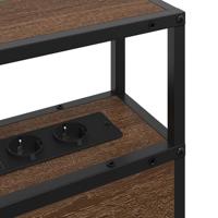 Opberghoofdbord met plank bruin eikenkleur 80 cm Bewerkt hout - thumbnail