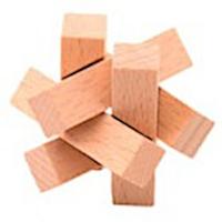 Johntoy puzzel hersenkraker 4,5 cm hout blank (F) - thumbnail