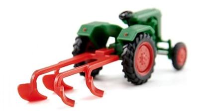 Wiking 039802 H0 Landbouw Normag Faktor I met ploeg - bladgroen