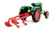 Wiking 039802 H0 Landbouw Normag Faktor I met ploeg - bladgroen - thumbnail