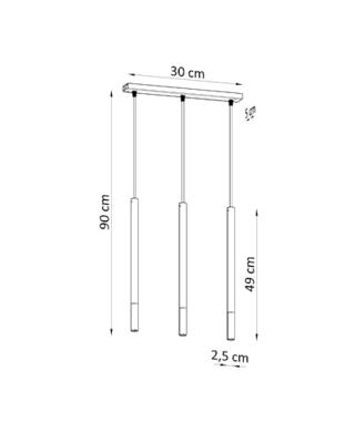 Hanglamp MOZAICA 3L zwart/chroom