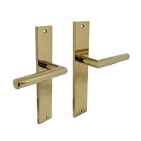 Intersteel Deurklink Bastian op schild 245x45 mm blind messing titaan PVD - thumbnail