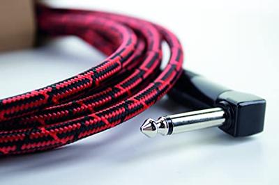 Cordial 14786 Jackplug Instrumenten Aansluitkabel [1x Jackplug male 6,3 mm (mono) - 1x Jackplug male 6,3 mm (mono)] 7.50 m Zwart, Rood Textielmantel