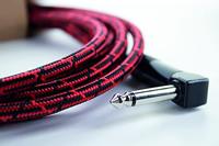 Cordial 14786 Jackplug Instrumenten Aansluitkabel [1x Jackplug male 6,3 mm (mono) - 1x Jackplug male 6,3 mm (mono)] 7.50 m Zwart, Rood Textielmantel - thumbnail