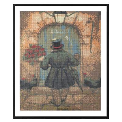 Grafix diamond painting anton pieck man met rozen 40x50cm