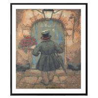 Grafix diamond painting anton pieck man met rozen 40x50cm - thumbnail