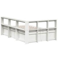 Bed met boekenkast zonder matras grenenhout wit 120x190 cm - thumbnail