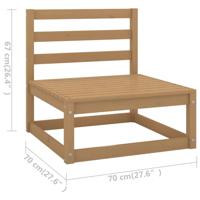 10-delige Loungeset massief grenenhout honingbruin - thumbnail