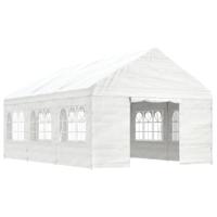 Prieel met dak 6,69x4,08x3,22 m polyetheen wit - thumbnail