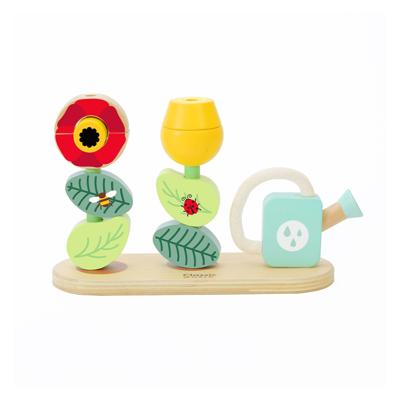 Classic World houten stapel puzzel bloementuin, 11dlg.