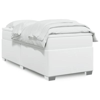 Boxspring met matras kunstleer wit 90x200 cm - thumbnail