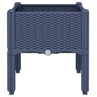 VidaXL Plantenbak met poten 40x40x42 cm polypropeen blauwgrijs - thumbnail