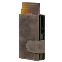 Juscha JU-964306 Pasjeshouder Clicksafe RFID Jachtleer Gri/gro 8 Pasjes Met Opbergvak Voor Muntgeld - thumbnail