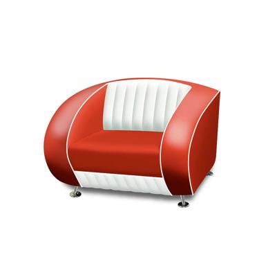 Bel Air Sofa SF-01CB Rood
