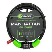 Kabel met slot Citadel Manhattan cc 150/8/c Combinatie Zwart 150 cm - thumbnail