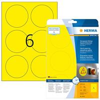 Herma 8035 Folie-etiketten 85 x 85 mm Polyester folie Geel 150 stuk(s) Extra sterk hechtend Laser (zwart/wit), Laser (kleur), Kopiëren (zwart/wit), Kopiëren - thumbnail