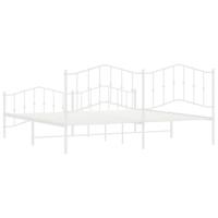 Bedframe met hoofd- en voeteneinde metaal wit 200x200 cm - thumbnail