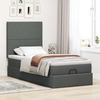Ottoman bed met matras 100x200cm stof donkergrijs - thumbnail