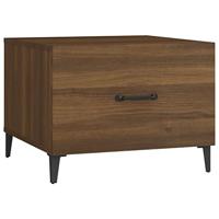 Salontafel met metalen poten 50x50x40 cm bruin eikenkleur - thumbnail