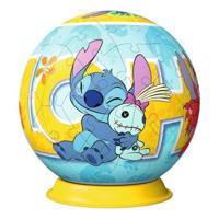 Ravensburger 3d puzzelbal stitch en pop, 54st. - thumbnail