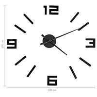 VidaXL 3d-wandklok modern xxl 100 cm zwart - thumbnail