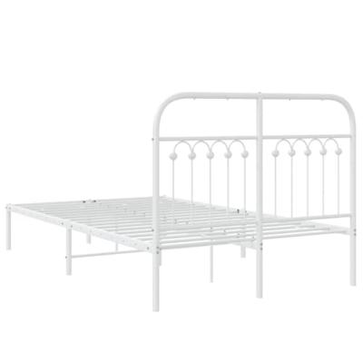Bedframe met hoofdbord metaal wit 120x200 cm
