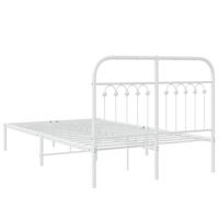 Bedframe met hoofdbord metaal wit 120x200 cm - thumbnail
