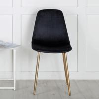 Nohr Eetkamerstoel 'Austina' Velvet, kleur Zwart - thumbnail