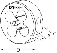 KS Tools 3320030 Snijsets Metrisch M3 x 0.50 Staal 20 mm - thumbnail