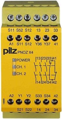 PILZ PNOZ X4 24VDC 3n/o 1n/c Veiligheidsschakelapparaat Voedingsspanning (num): 24 V/DC 3x NO, 1x NC (b x h x d) 45 x 87 x 121 mm 1 stuk(s)