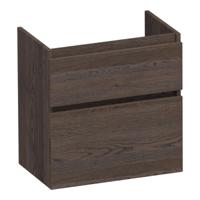 Brauer Delight - Onderkast Ondiep - 60 cm - met 2 Softclose Lades Greeploos en 1 Sifon Uitsparing - Lamellen Eiken Zwart - thumbnail