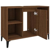Wastafelkast 80x33x60 cm bewerkt hout bruineikenkleurig - thumbnail