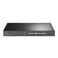 TP-Link TL-SL1218P 16-Port Fast Ethernet Rackmount PoE+ Switch + 2 Gigabit poorten (150 Watt, afgeschermde RJ-45 poorten, 250 m overdrachtsafdekking in extendmodus, plug-and-play, ventilatorloos) zwart - thumbnail