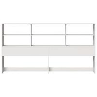 Hoofdbord met opbergruimte 180 cm massief grenenhout wit - thumbnail