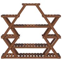 Plantenstandaard 110x25x105 cm massief vurenhout - thumbnail