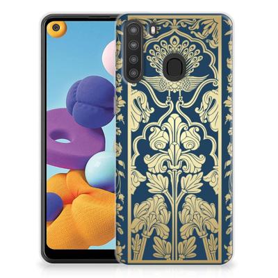 Samsung Galaxy A21 | TPU Case | Beige Flowers