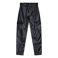 Vegan Leather Cargo Pants Dark Silver - thumbnail