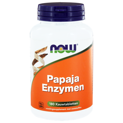 NOW Papaja Enzymen Kauwtabletten 180st NOW Papaja Enzymen Kauwtabletten 180st