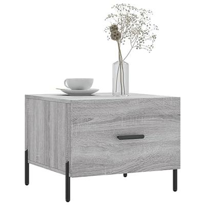 Salontafel 50x50x40 cm bewerkt hout grijs sonoma eiken