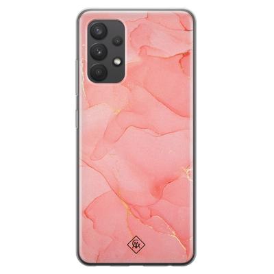 Samsung Galaxy A32 4G siliconen hoesje - Marmer roze Samsung Galaxy A32 4G siliconen hoesje - Marmer roze