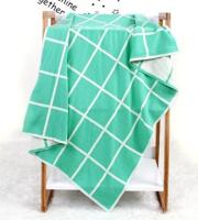 Gebreide Plaid baby deken (licht groen) - thumbnail