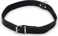 Lederen honden halsband zwart - 70 cm x 25 mm - thumbnail