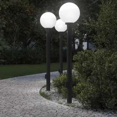 Bolderverlichting met sensor en stopcontact 3 stuks 120 cm zwart IP44