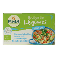 Primeal Groentebouillon blokjes zonder zout 9 gram bio 8 Stuks - thumbnail