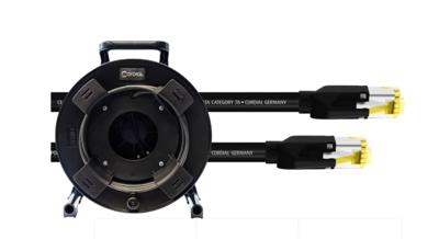 Cordial 15585 RJ45 Netwerkkabel, patchkabel CAT 7a S/FTP 50.00 m Zwart PUR-mantel 1 stuk(s)