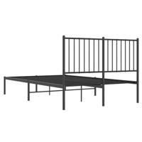 Bedframe met hoofdbord metaal zwart 120x190 cm - thumbnail