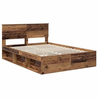 Bedframe met hoofdeinde Oudhout 135 x 190 cm Massief grenenhout
