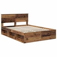 Bedframe met hoofdeinde Oudhout 140 x 200 cm Massief grenenhout - thumbnail
