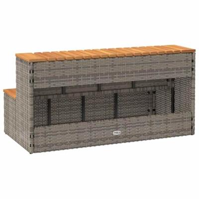 VidaXL Hottub-opstap 100x50x50,5 cm poly rattan&massief acaciahout
